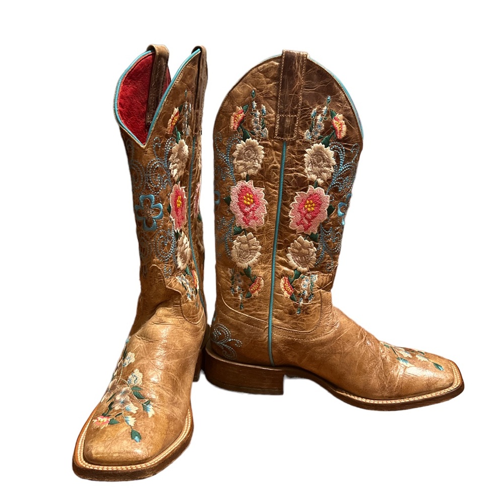 MACIE BEAN WOMEN'S ROSE GARDEN COWGIRL BOOTS - SQUARE TOE